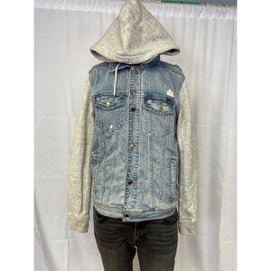 Hollister Men's Blue /Gray Denim Hoodie Jacket Size M SKU 5788
